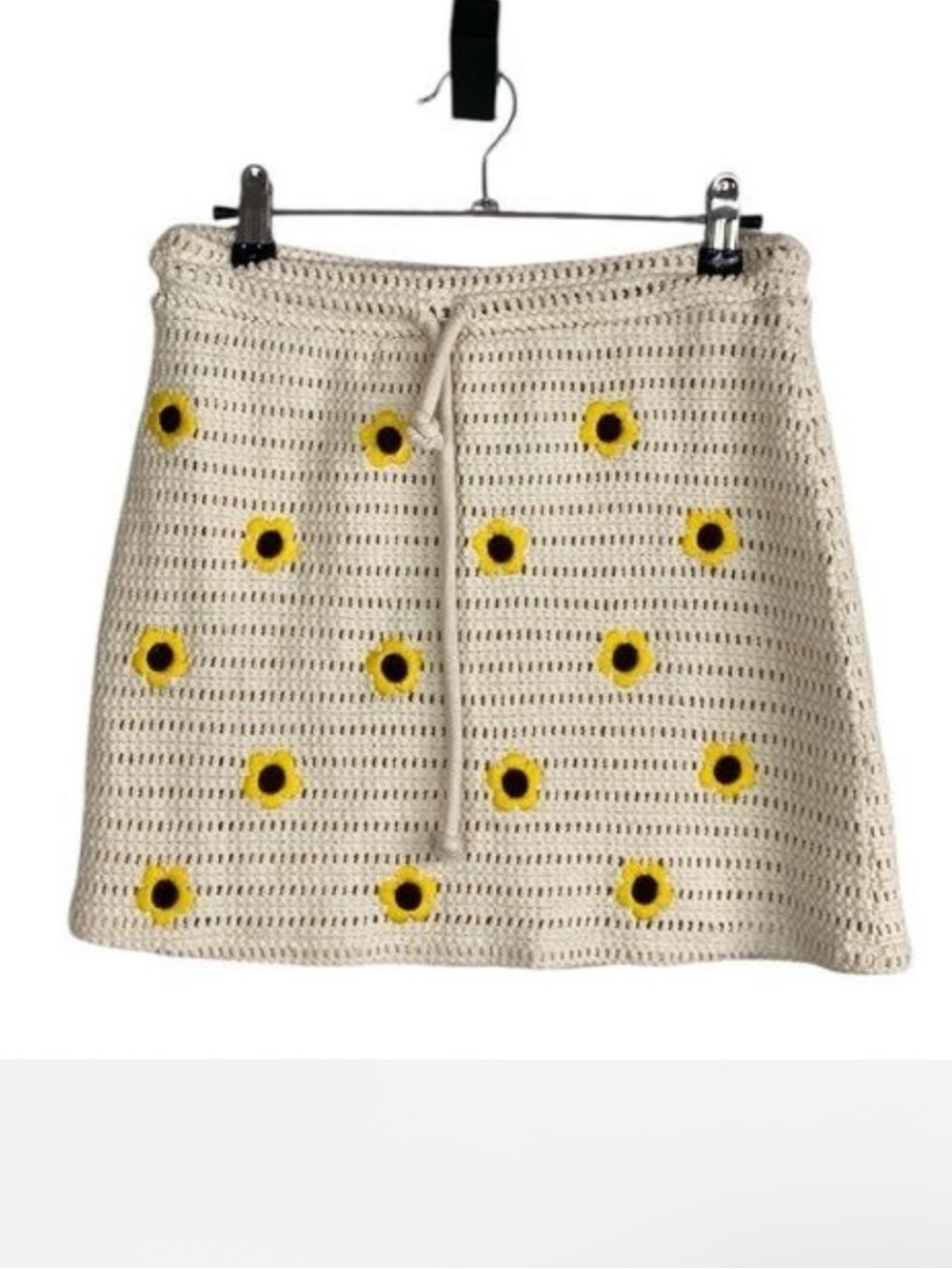 Zara Sunflower Crochet Mini Skirt  size S